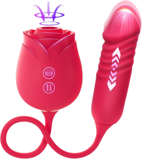 Rose Sex Toy with Thrusting G Spot Vibrators